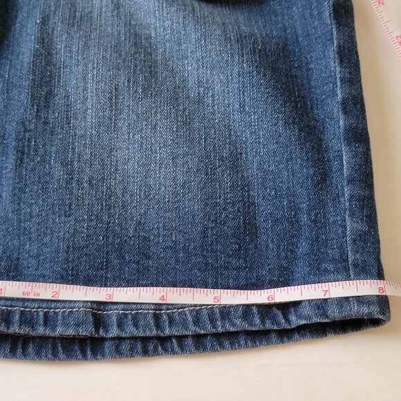 Seven7 Bermuda Shorts Stretch Denim Zip Button Closure Medium Wash Blue Size 6 - Picture 12 of 15